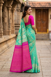 Teal Green Kanjivaram Silk Saree 10077923