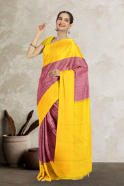 Byzantine Purple Pure Zari Korvai Kanjivaram Silk Saree 10063072