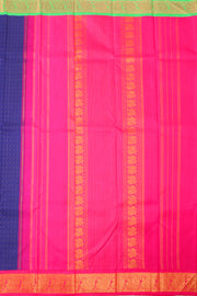 Navy Blue Kanjivaram silk saree with Double Side Pallu 10077919