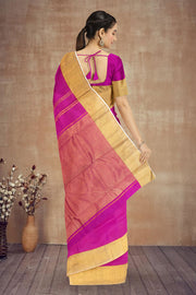 Magenta Pure Zari Korvai Kanjivaram Saree 10059204