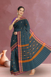 Green Handloom Chettinad Cotton Saree 10072644