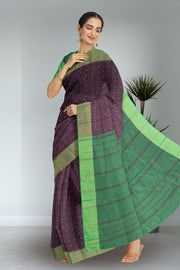 Brown Art Silk Kanjivaram Saree With Checks Design 10076316