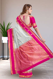 Grey Handloom Kanjivaram Soft Silk Saree 10075689