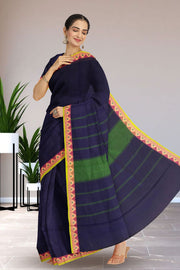 Blue Handloom Kanchi Cotton Saree 10071724
