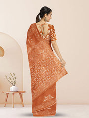 Cinnamon Brown Dabu Print Kota Cotton Saree 10074177