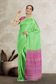 Green Handloom Kanjivaram Soft Silk Saree 10063776