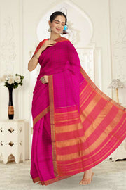 Magenta Pure Zari Kanjivaram Silk Saree 10063371