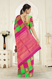 Multi colour Pure Zari Borderless Kanjivaram Silk Saree 10060057