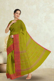 Green Handloom Chettinad Cotton Saree 10075083