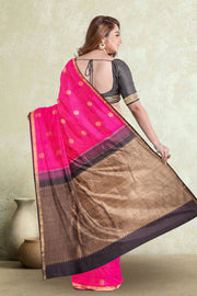  Electric Pink Kanjivaram Silk Saree 10075617