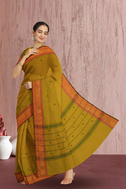 Yellow Handloom Chettinad Cotton Saree Without Blouse 10075174
