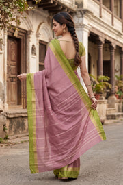 Pink Vegan Silk Kanjivaram Saree With Checks Design 10077938