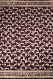 Burgundy Handloom Banarasi Katan Silk Saree 10063200