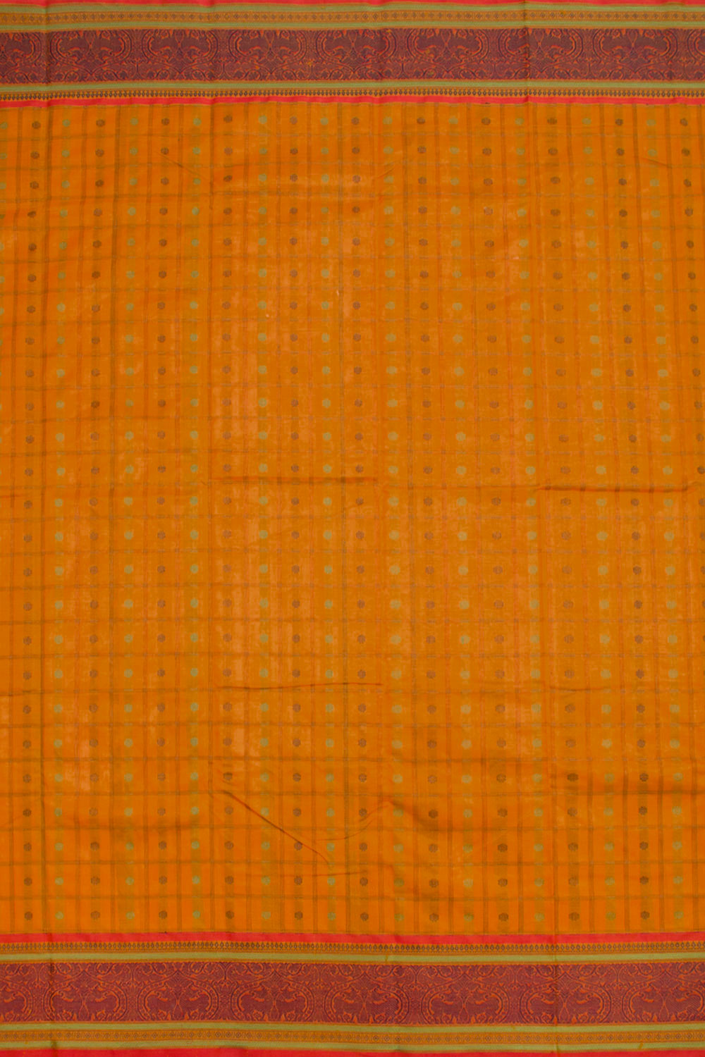 Rusty Orange Handloom Kanchi Silk Cotton Saree 10061314