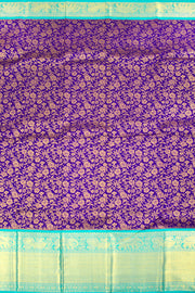 Royal Purple Pure Zari Korvai Kanjivaram Silk Saree 10062637