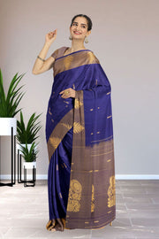 Blue Kanjivaram Pure Silk Saree 10076084