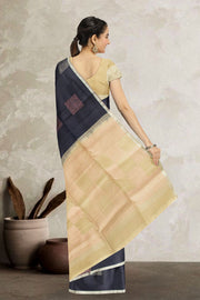 Navy Blue Handloom Kanjivaram Soft Silk Saree 10066270