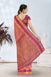 Peach Pure Kanjivaram  Silk Saree 10065791