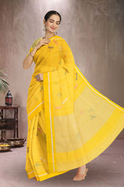 Yellow Chanderi Silk Cotton Saree 10075376