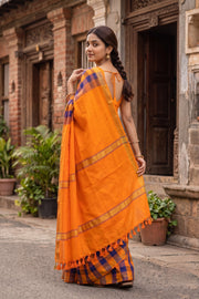 Yellow Kanjivaram Silk Cotton Saree 10077967
