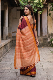 Maroon Kanchi Silk Cotton Saree 10077973