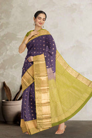 Blue Pure Silk Kanjivaram Saree 10071881