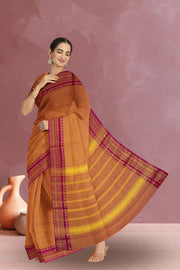 Orange Handloom Chettinad Cotton Saree 10075100