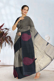 Black Pure Zari Kanjivaram Silk Saree 10063130