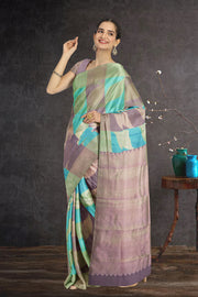 Green Ettukol Kanjivaram Pure Silk Saree 10076128