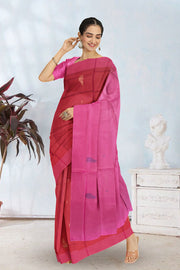 Pink Kanjivaram Vegan Silk Saree 10075923