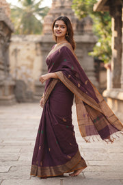 Purple Kanchi Cotton Saree 10068672