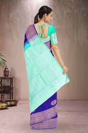 Navy Blue Handloom Pure Zari Kanjivaram Saree 10062336