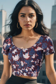 Multicolour Jahota Printed Cotton Blouse 10074484