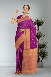 Purple Kanjivaram Pure Silk Saree 10076116