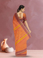 Orange Handloom Kanchi Cotton Saree 10071829
