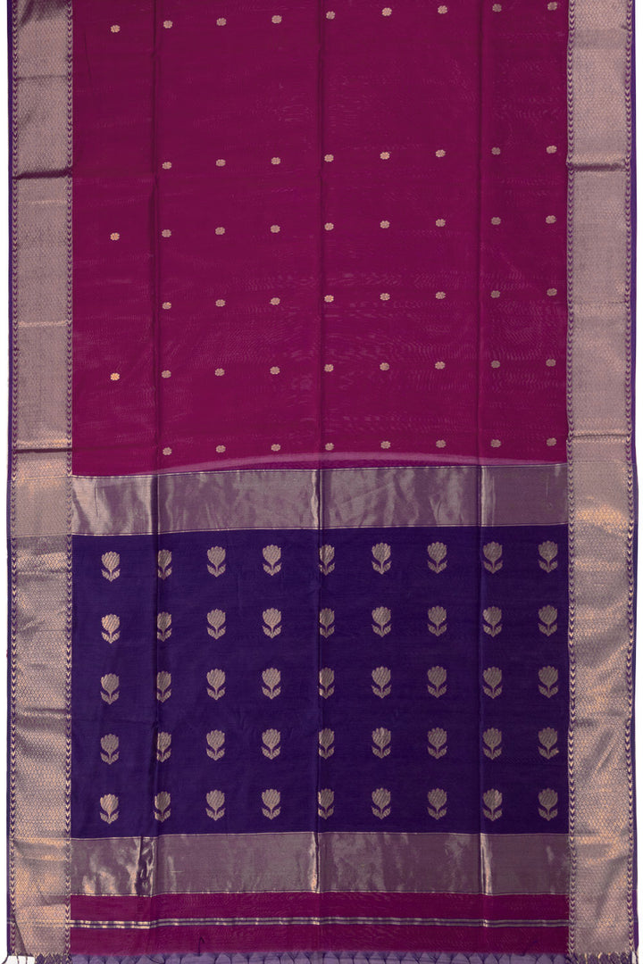Purple Handloom Maheshwari Silk Cotton Saree 10068874 - Avishya