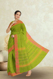 Green Handloom Chettinad Cotton Saree 10075090