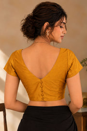 Mustard Yellow Kanjivaram Soft Silk Blouse 10076989