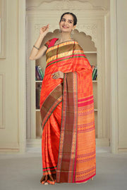 Orange Kanjivaram Pure Silk Saree 10076140