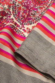 Cream Kashmiri Printed Silk Saree 10075988