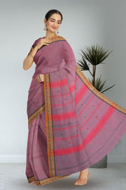 Mauve Handloom Kanchi Cotton Saree 10071822