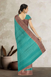 Strong Cyan Kanjivaram Vegan Silk Saree 10075562