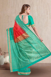 Red Handloom Kanjivaram Soft Silk Saree 10075688