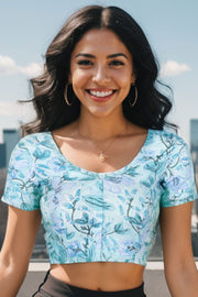 Blue Handblock Printed Cotton Blouse 10075217