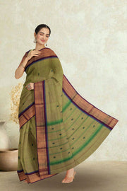 Green Handloom Chettinad Cotton Saree 10075089