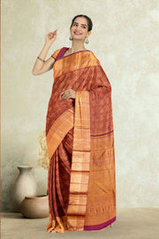 Maroon Pure Zari Bridal Kanjivaram Silk Saree 10063066