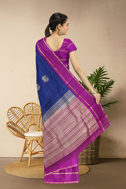 MS Blue Handloom Kanjivaram Soft Silk Saree 10065004