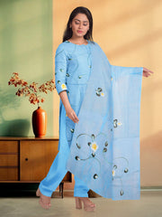 Blue Hand Painted Co-ord Set 10073741