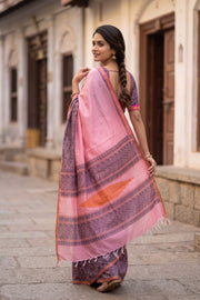 Blush Pink Kanchi Silk Cotton Saree 10078000