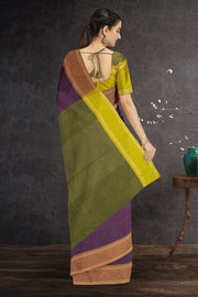 Purple Art Silk Kanjivaram Saree With Checks Design 10076334